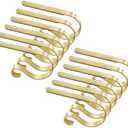 Loncaster Christmas Stocking Holders for Mantle Set of 6, Non-Slip Adjustable Stocking Holders, Stocking Hanger for Christmas Party Decorations(Gold)