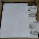 BAG BOX 100 Pack 5.9x3.1x8.25 Inch White Gift Bags with Handles,Bulk Kraft Paper Bags for Shopping, Retail, Merchandise, Wedding, Party Favors, Paper Grocery Sacks