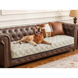 Ameritex Waterproof Dog Bed Cover Pet Blanket with Anti-Slip Back for Furniture Bed Couch Sofa (30x90 Inch (Pack of 1), Ivory)