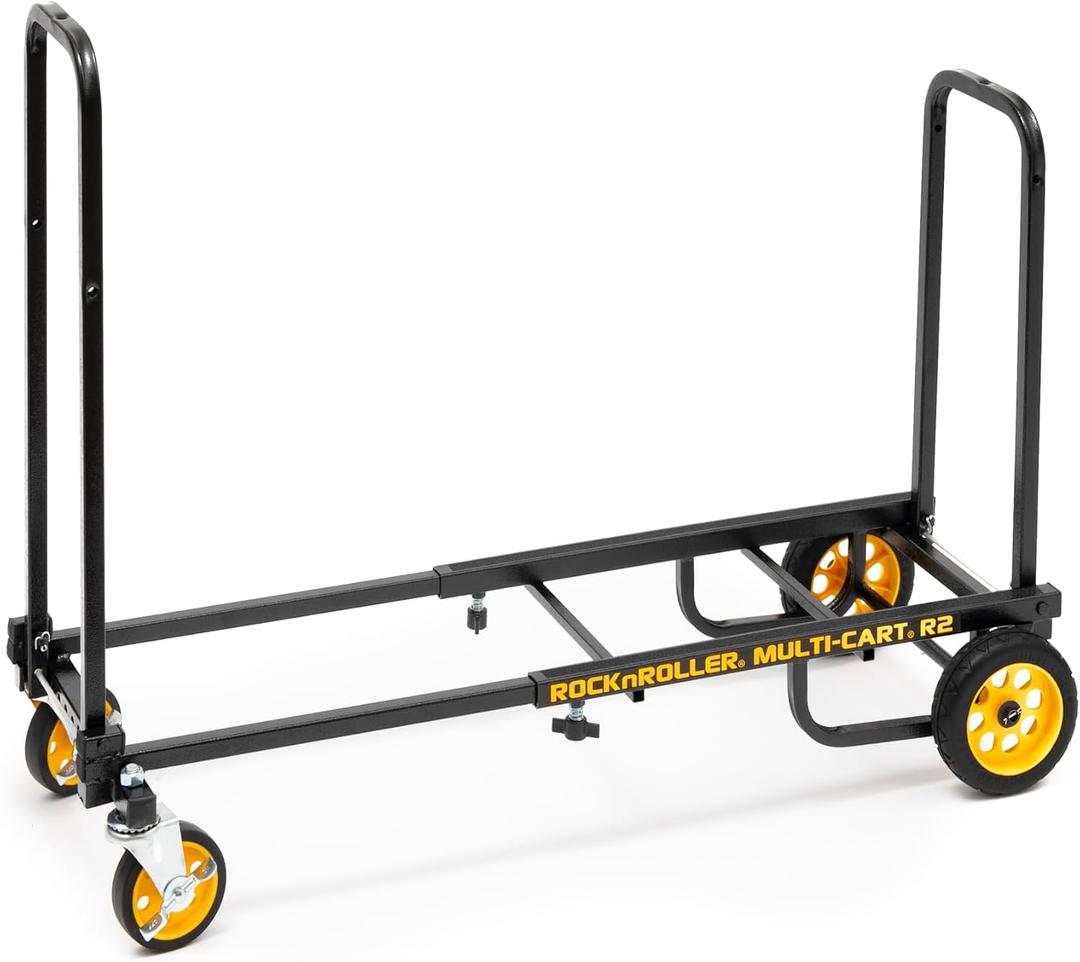 Rock-N-Roller R2RT (Micro) 8-in-1 Folding Multi-Cart/Hand Truck/Dolly/Platform Cart/26" to 39" Telescoping Frame/350 lbs. Load Capacity, Black