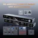 NEWCARE eARC 8K HDMI 2.1 Switch 4 in 1 Out with Audio Extractor, 4K@120Hz HDMI Switcher Support HDR VRR ALLM, Optical SPDIF & 3.5mm AUX Audio Output Perfect for 8K Displays, CEC, Remote Control