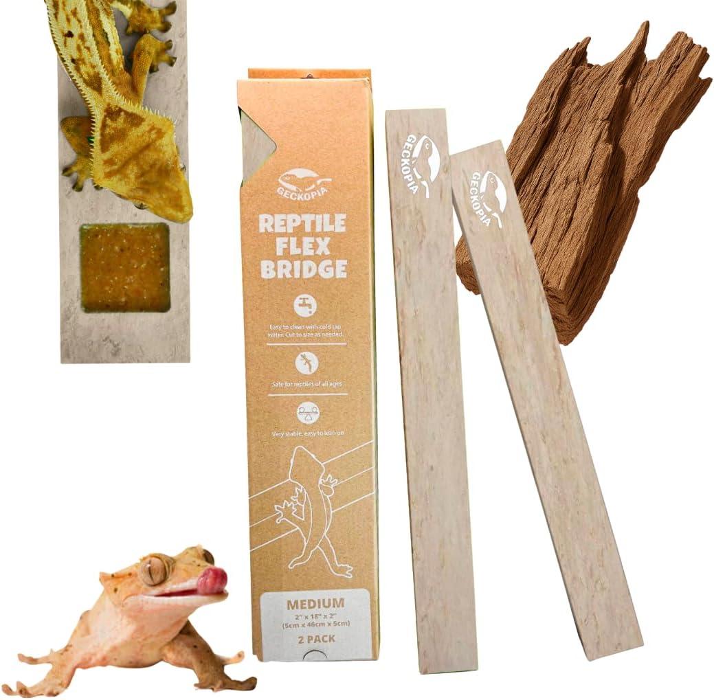 GECKOPIA Reptile Flex Bridge Large (Plain Wood, 18 Inch Long)