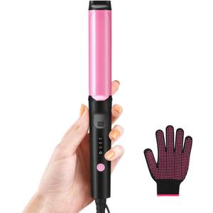 1 Inch Mini Curling Iron, Ceramic Travel Wand Curler for Short Hair with Dual Voltage, Portable Curling Iron with Glove, 3 Heat Settings, Auto Shut Off