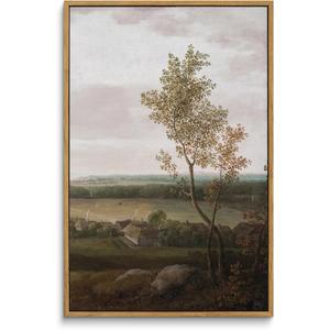 InSimSea Framed Canvas Prints Art Vintage Decor, Rural Scenery Landscape Paintings, Large Prints, Countryside Farmhouse Wall Decorations for Living Room Dining Room Bedroom, 16"x24" (View of the Country)