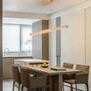 39" Wooden Linear Pendant Light LED Pendant Lights Dimmable Pool Table Island Lights Modern Linear Chandeliers for Dining Room Kitchen Ceiling Pendant Lamp for Kitchen Island Billiard Room Natural, 39in