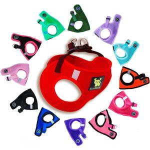 EcoBark Step in Dog Harness - Eco-Friendly Teacup Dog Harnesses for XXS, XS, and Small Dogs - Reflective and Adjustable Mini Body Halter Vest -Tiny Soft Mesh Toy Breed Harness (Red, XXXS) (XXXS- 2 to 3 lbs- Chest up to 10 in (Pack of 1))