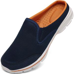 INMINPIN Unisex Slippers Casual Clog House Shoes Comfort Slip-On Walking Mules with Indoor Outdoor Anti-Skid Sole for Men and Women, Blue Orange, 10 Women/8.5 Men
