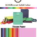 qiqee 16PCS 16 Colors Mini Gift Bags with Tissue Paper Handles 6.3"x4.7"x2.4" Small Size Present Party Favor Bags（ Tissue Paper ）