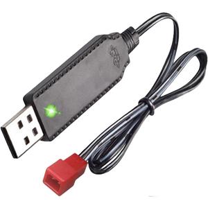 3.7V USB Charger Cable with JST Plug Compatible for RC Aircraft Helicopter/Sky Viper Drone/RC Car Toys Accessories for Universal 3.7V Lipo Battery (1) (Black)