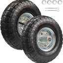 10" Replacement Tire and Wheel 4.10/3.50-4",10 inch Pneumatic Utility Tires for Gorilla Cart, Dolly, Hand Truck, Lawnmower, Garden Wagon with 5/8 Axle Bore Hole - Double Sealed Bearings (2 pack)