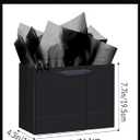 Qiqee 5PCS Black Gift Bags with Ribbon Handles 9.6"x7.9"x4.3" Medium Size Gift Bags (Tissue Paper included, Medium Wide)