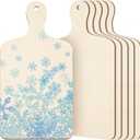 Marsui 11.8 x 6.3 x 0.1 Inch Mini Wooden Cutting Board for Craft Small Charcuterie Boards with Handle Unfinished Wood Cheese Crafts for DIY Christmas Kitchen Decor Vegetable Fruit (6 Pcs)