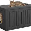 Cat Litter Box Enclosure, Covered Cat Litter Box with Adjustable Partition, Multi-Functional Hidden Enclosed Litter Box Furniture, Easy to Clean & Assemble, Black