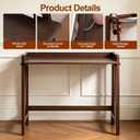 31.5" Walnut Folding Desk, Elegant Computer Table for Living Room, 31.5in