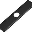 Matte Black Faucet Plate, Sink Hole Cover, Faucet Deck Plate 10 Inch 1 or 3 Hole Long Rectangle Cover Deck Plate Faucet Escutcheon for Bathroom Kitchen Vanity Sink Faucet Stainless Steel