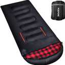 Flannel Sleeping Bag Cotton 0 Degree Cold Weather for Adults XXL Wearable Sleeping Bag 4 Seasons Waterproof with Compression Sack (86.61*31.49)