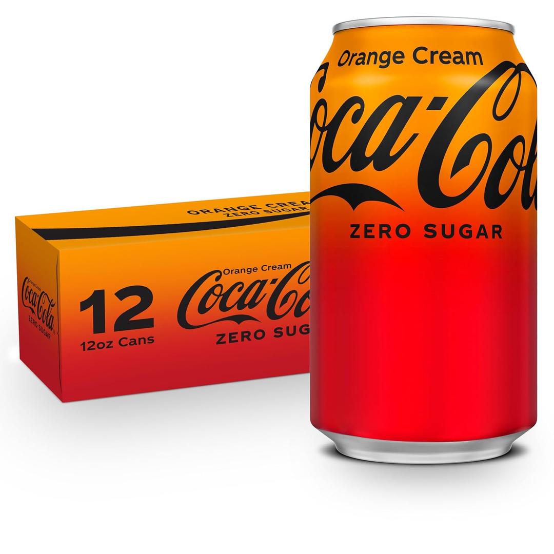 Coca-Cola Zero Sugar Orange Cream Soda Soft Drink, Fridge Pack Cans, 12 fl oz, 12 Pack (EXP 09/29/25)