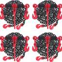 3/8''-1/2'' Chain Binders Grade 80 with 3/8 Transport Binder Chain G80 10ft, 4 Pack 3/8 to 1/2 Ratchet Load Binder 3/8 Tow Chian with G80 Grab Hook, 9,200 Lbs Working Safe Load