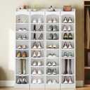 YATINEY 9-Tier Tall Shoe Rack, Wooden Shoe Storage Organizer, Narrow Shoe Cabinet with Removable Shelves for Small Spaces, Holds 9 Pairs of Shoes, for Entrance, Hallway, White SS02WT