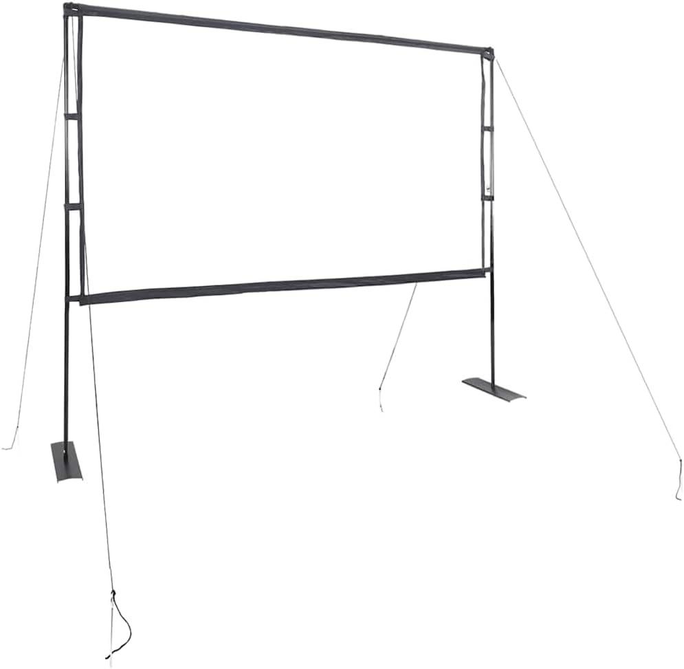 120 Inch Projection Screen with Stands, 16:9 HD Portable Projector Screen for Outdoor Indoor Movie Theater, Matte White Polyester Fabric