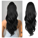 CHRSHN Ponytail Extension, 26 Inch Drawstring Ponytail Extension for Women Long Black Wavy Layered Pony Tails Hair Extensions Synthetic Clip in Ponytail Hairpiece for Women