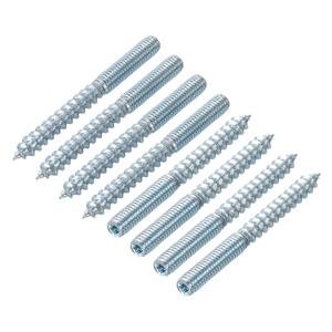 uxcell M6 Hanger Bolts Length 2-3/8"(60mm) Double Headed Bolts Self-Tapping Screw 6mm Wood Joint Furniture Legs, 32 Pcs