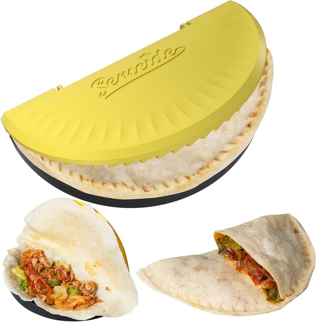 1Pack Tortilla Sealer, 10-12 Flour Tortilla Crimper | DIY Make Sealed Tacos, Quesadillas, Burritos & More | Tortilla Press for Party | BPA-Free, Dishwasher Safe, Tortilla Press Maker