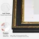 Vintage 16x20 Picture Frame, Ornate Antique Gold 16x20 Frame, Display 11x14 with Mat or 16 x 20 without Mat for landscape or Portrait, Gallery Wall Decor for Home (Black/Gold, Single)