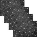 Black Placemats Set of 4 for Dining Table, Heat Resistant Crushed Diamond Sparkle Glitter Rhinestones Decoration Table Mats, 12 x 18inch Placemats Gifts for Monther's Day (Black,4 PCS)