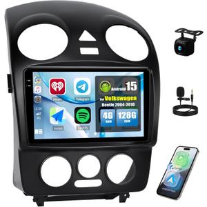 4G+128G Android Car Stereo Radio for Volkswagen Beetle 2004-2010 9 Inch incell Touch Screen with WiFi Bluetooth Wireless Carplay Android Auto GPS Navigation Backup Camera SWC FM RDS MIC