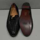 Men's Vintage Velvet Embroidery Noble Loafer Shoes Slip-on Loafer Smoking Slipper Tassel Loafer (10.5, Black)