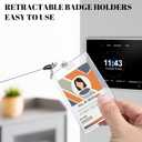 5 Set Badge Holder Retractable Clip Heavy Duty Badge Reel with Acrylic Clear Vertical ID Card Badge Holders for Work Office Nurse Teacher Student
