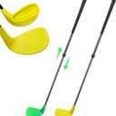 Golf Club with Oversize Head, Right-Handed Plastic Chipping Clubs for Outdoor Backyard Game Training Practice, Golf Accessories Gifts for Men (Extendable Shaft, 23-39.5", Yellow + Green)