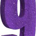 TONIFUL 7.8 Inch Purple Glitter Number 9 Wooden Table Centerpiece Purple Birthday Party Decorations,Digit 9 for Birthday,Chrismas,Graduation,Halloween,New Year,Anniversary Party Supplies(1 Pack)