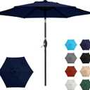 FansaFurn Patio Umbrella Striped Outdoor Table Market Umbrella with Push Button Tilt and Crank Sturdy Aluminum Ribs for Deck, Lawn, Pool& Backyard