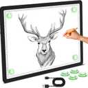 Phylosal Magnetic A3 Light Pad, Super Bright Light Box with Side Button, Diamond Art Light Board, Lightbox for Tracing and Drawing, USB Power Artcraft Light Table for Sketching, Weeding Vinyl (Black), Size: A3 without Handbag