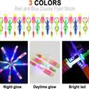 lpvoqpth 25 Sets LED Flying Set, 25 Slingshot+25 Glow Helicopter-50 Pcs, Flying Toy Outdoor Toys Glow in The Dark Party Supplies Party Favors for Kids 8-12,4-8