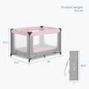 Dream On Me Zodiak Baby Playard, Breathable Mesh Sides, Soft Comfortable Mattress, Quick & Easy to Fold with Travel Carry Bag, Compact Space Saving Design - Grey & Pink
