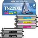MYTONER TN229XL TN229 Toner Cartridges 5 Pack Compatible Replacement for Brother TN229 TN229XL for MFCL3780CDW MFCL3720CDW HLL3280CDW HLL3220CDW HLL3300CDW Printer (TN229XLBK/C/M/Y High Yield)