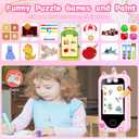 Kids Smart Phone with Dual Camera, Game & Music Player, Toddler Learning Play Toy Cell Phone, Gifts for Girls, Christmas, Birthday, Age 3-10, Light Pink
