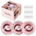 Self Adhesive Eyelashes, Eyelashes with No Glue Needed, False Eyelashes Easy to Wear and Remove (Pack of 3 Pairs)