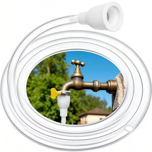 Faucet Hose Adapter for Sink, 10 FT Transparent PVC Extra Long Hose and Faucet Connector with Hose Clamp, for Sink, Garden, Bucket, Pet Bathing
