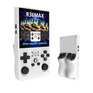 R36MAX Retro Handheld Game Console, 64GB Storage, 4.0-Inch HD IPS Screen, 4000mAh Battery, Gray, Classic Video Games with Protective Case, Ages 12+ （White）