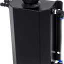 Universal 2L Aluminium Alloy Coolant Radiator Overflow Tank Engine Oil Catch Can Expansion Tank Reservoir Black