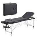 YOUNIKE Massage Tables Portable Lash Bed for Eyelash Extensions Professional Aluminum 3 Folding Lightweight Height Adjustable Facial Spa Beauty Salon Tattoo Home Black (24 inch width)
