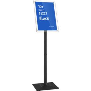 YIYO Sign Stand Poster Standadjustable heavy duty pedestal Sign Holder Floor Standacrylic frame floor standing for display menu 11 * 17 inch Black (acrylic frame 11 * 17 Black)