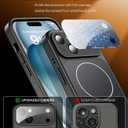 TOBOVON for iPhone 15 Case with Camera Lens Protector, Compatible with MagSafe, Slim Matte Magnetic Shockproof Phone Cover for iPhone 15, Black