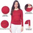 Dagacci Medical Uniform Scrubs Top for Women Long Sleeve Comfort Performance Crewneck Underscrub Tee Shirt (Red, M)