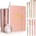 11 Pcs Appreciation Gift Sets Thank You Gifts for Women Female Include 20 oz Tumblers Motivational Journal with 9 Ballpoint Pens(Rose Red,Classic)