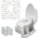 Blissful Diary 20 Pcs Toilet Seat Covers Disposable for Toddlers & Adults, Extra Large Waterproof, Portable Package for Travel, Kids Potty Training (Rainbow)